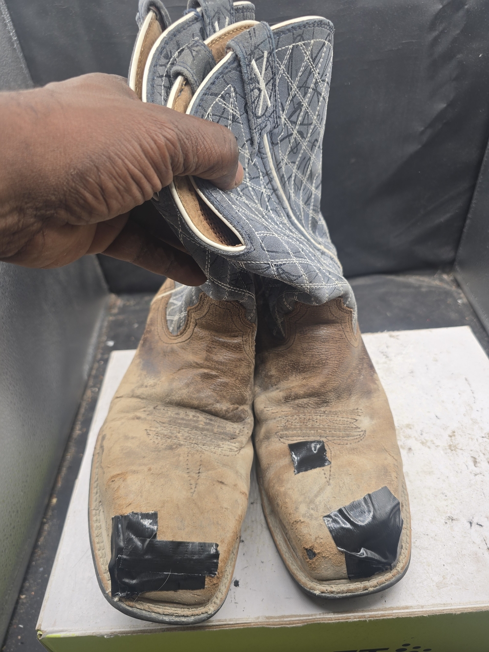 Twisted X Brown Foot with Blue Shaft Cowboy Boots